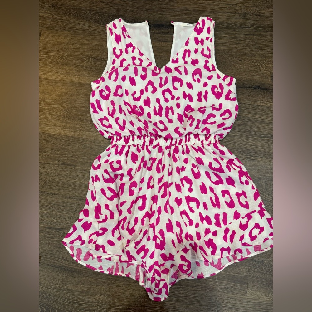 Caramel White and Pink Romper